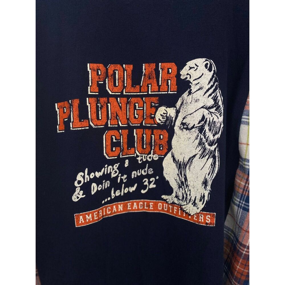 Polar Plunge - Reworked Flannel Shirt, UPcycled Shirt. Flannel Sweatshirt. - Picture 4 of 4